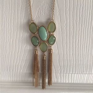 Gold and green 36 inch necklace